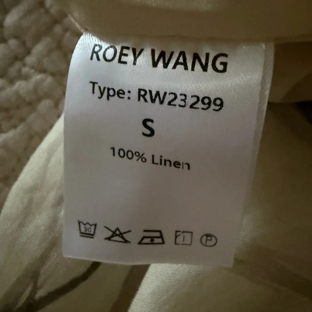 Roey Wang High Waisted Wide Leg Patterned 100% Linen Pants size S - Picture 10 of 10